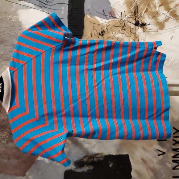 VINTAGE Head Sport Blue & Orange Striped Polo Women Small - Picture 4 of 6